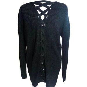 NWT Hippie Rose Open Front Back Lace Up Cardigan